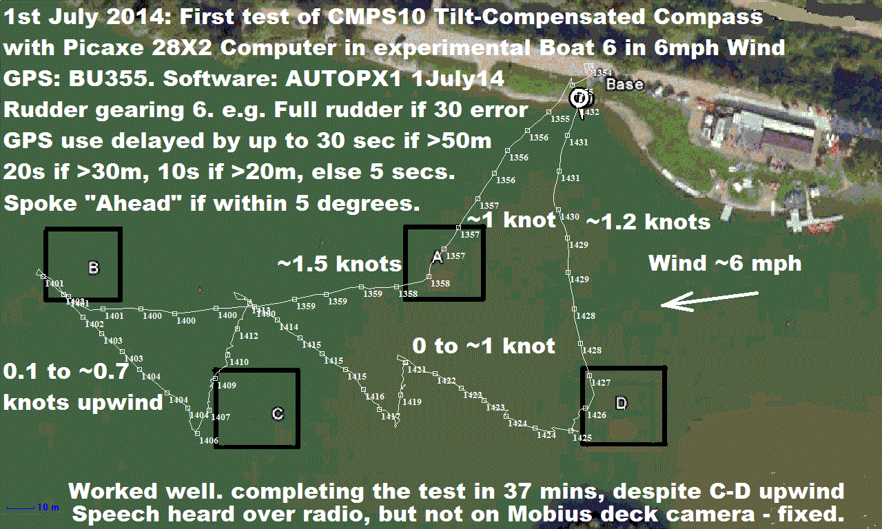 GPS Plot of Picaxe 28X2 + CMPS10 Compass