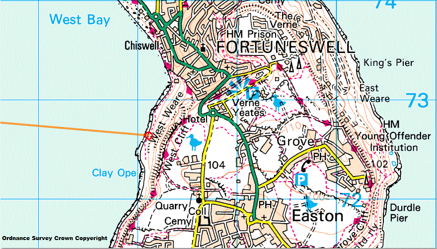 OS mapping after Portland Bill