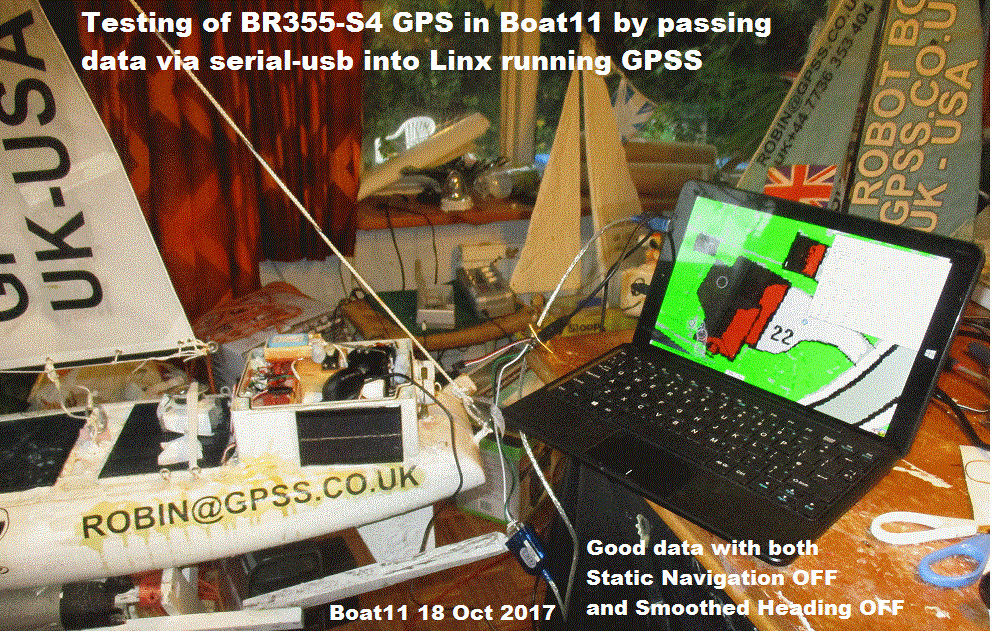 Checking the BR355-S4 GPS in Boat11 with GPSS