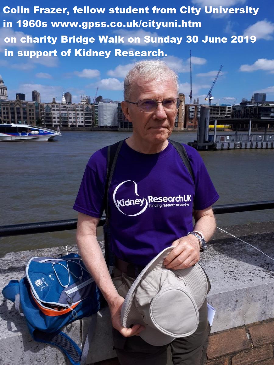 Colin Frazer on Bridge Walk for Kidney Research on Sunday 30 June 2019