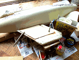 keel being fixed with extra plywood, fibre glass, etc