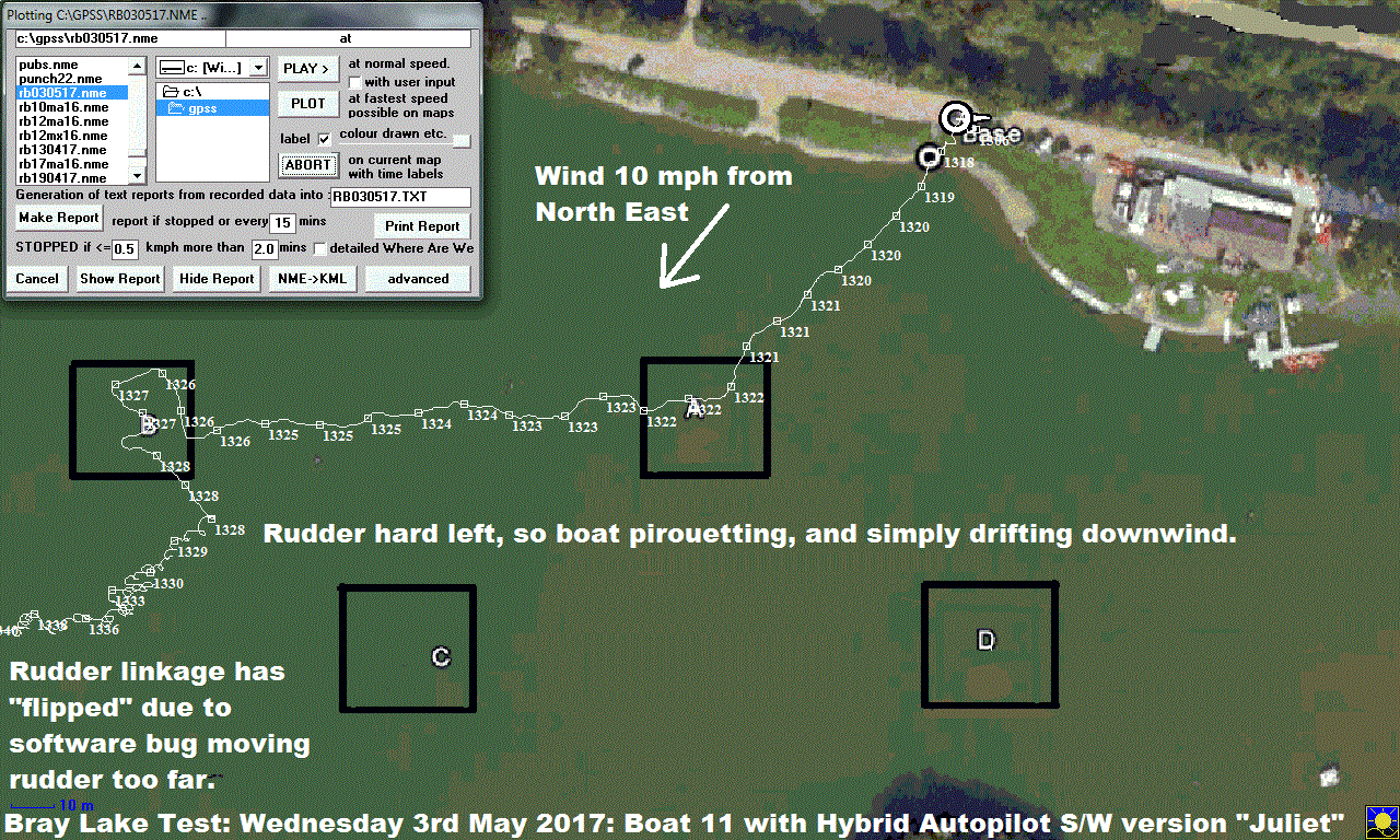 GPS Plot of Bray Lake Test on 3rd May 2017