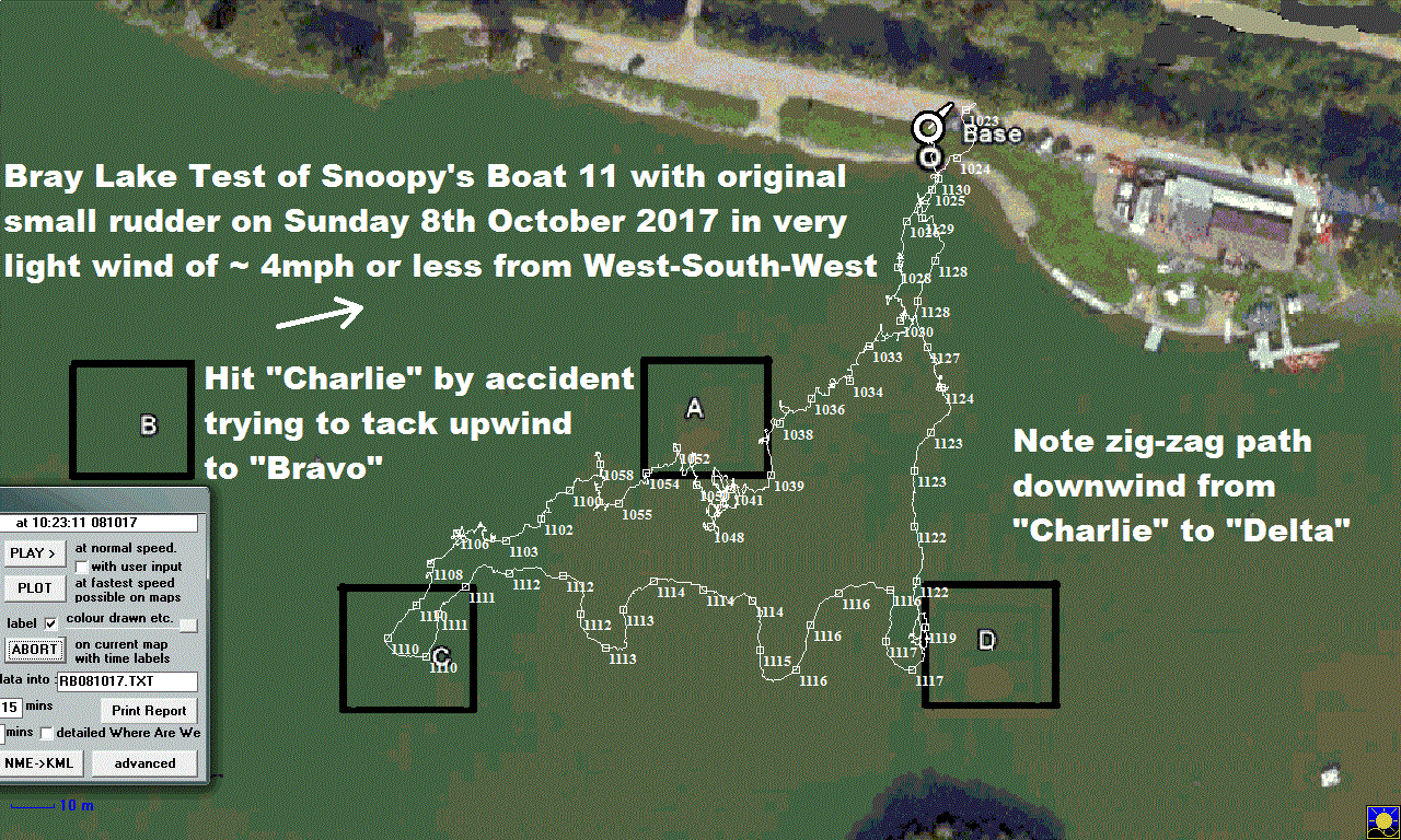GPS Plot of Bray Lake Test on 8th October 2017