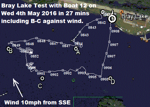 GPS Plot of Bray Lake Test on 4th May 2016