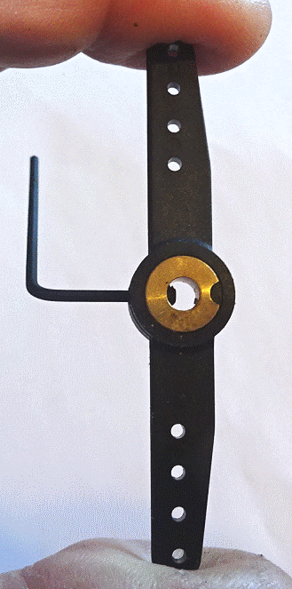 Servo rudder arm grub screw