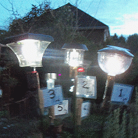 five types of Solar garden light for range tests