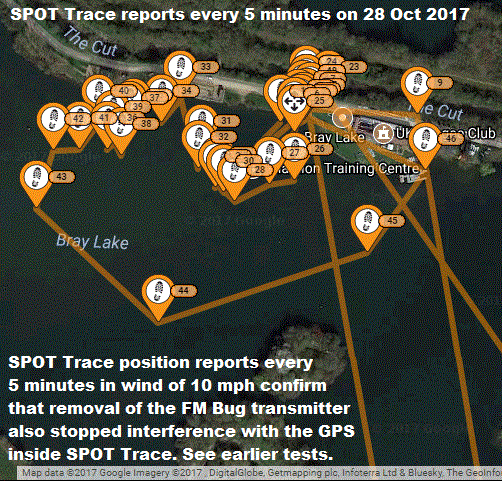 SPOT Trace 5 reports on 28th Oct 2017
