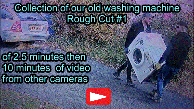 video of old washing machine being taken away