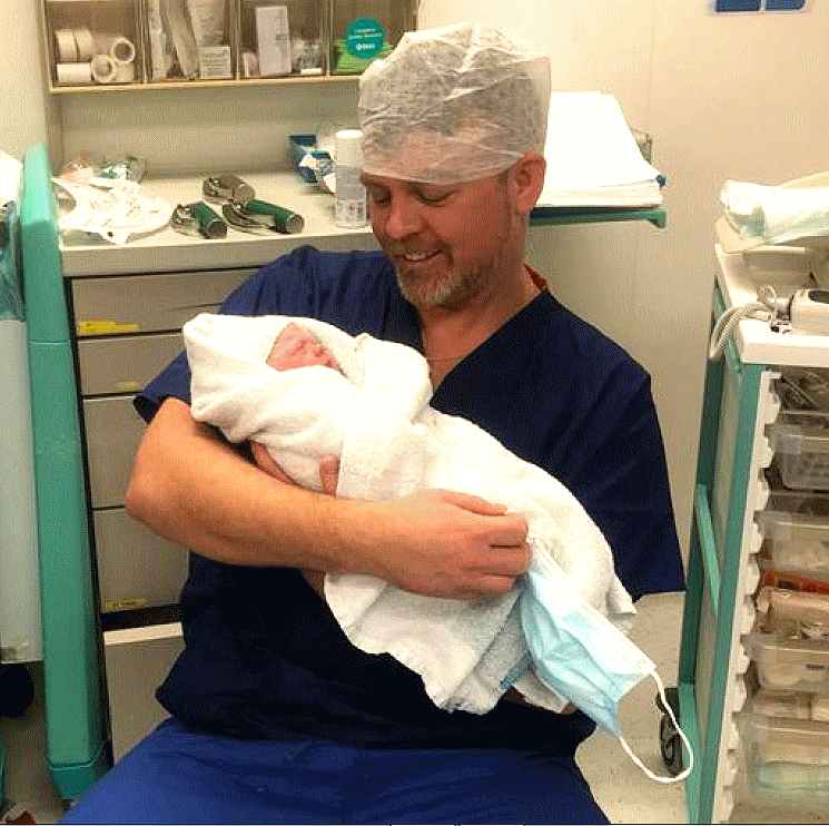 Paul Gurney with baby Jack