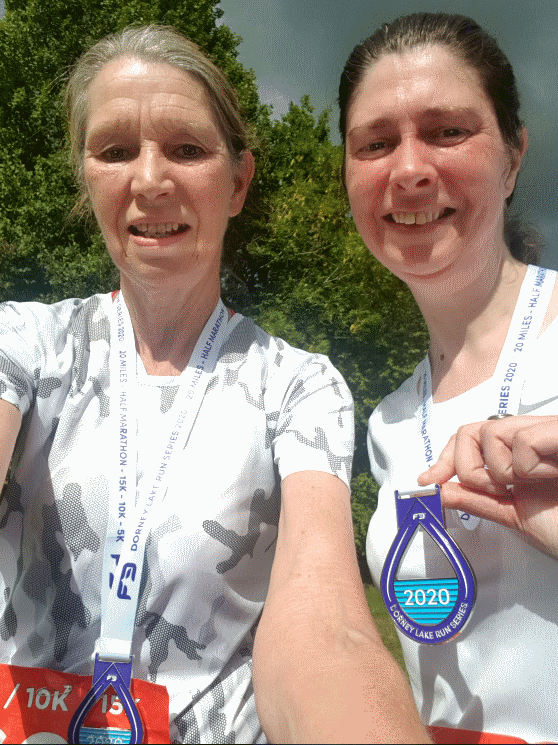 June and Samantha Lovelock with their medals